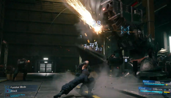 FF7リメイク、アクション要素無しで戦闘にコマンド入力のみの「クラシックモード」を実装！