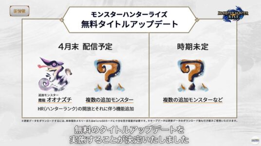 モンハンライズ「無料アップデートでモンスター追加します」←これ