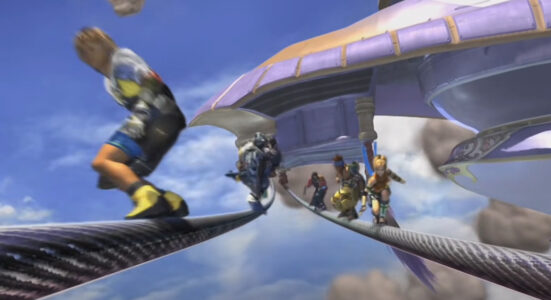 FF10ティーダ「聖ベベル宮には飛空挺からの鎖の上をすべって行くで〜！」